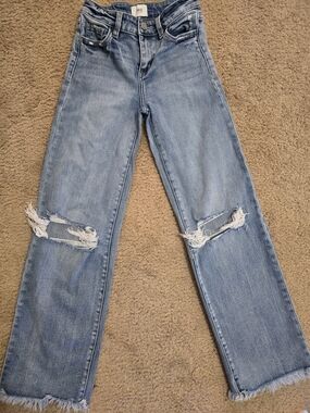 BKE Light Blue Distressed Flare Jeans